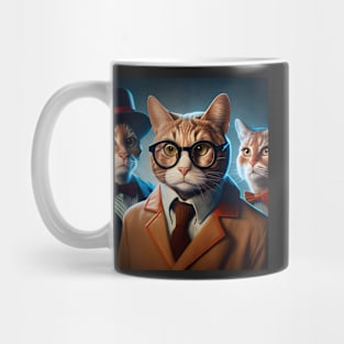 Distinguished cat portrait wearing a jacket Mug